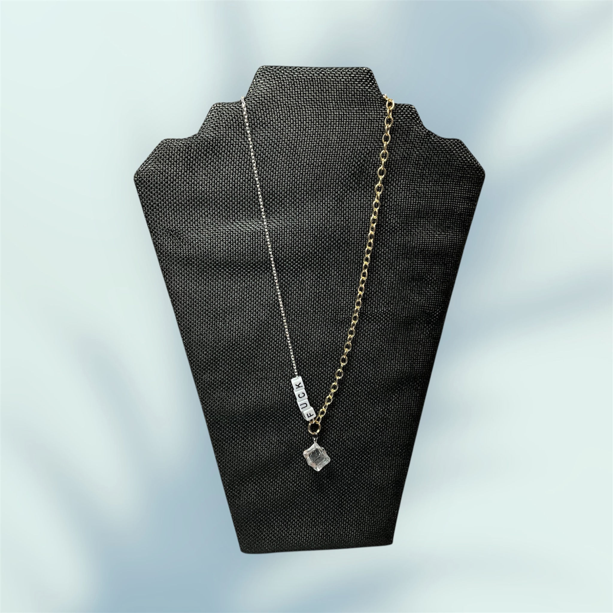 Silver & Gold Mixed Metal Fuck Ice Necklace