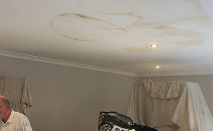 Water damage on ceiling