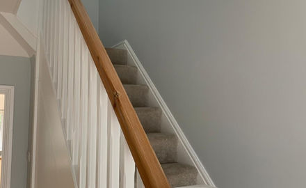 Freshly painted stairs and hallway