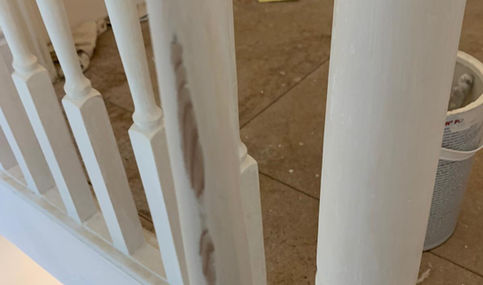 Wooden bannister and spindles