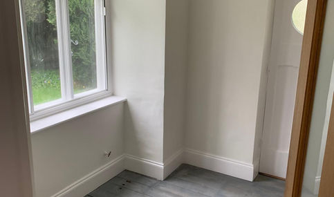 Hallway with freshly painted walls