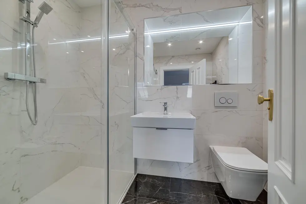 Range of bathrooms from the Carnegie Apartments