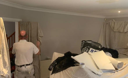 Preparing room for decorating