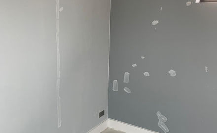 Walls being prepped for painting