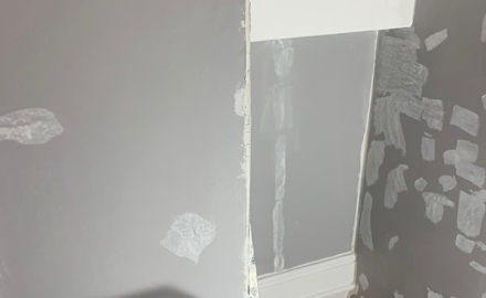 Walls being painted grey