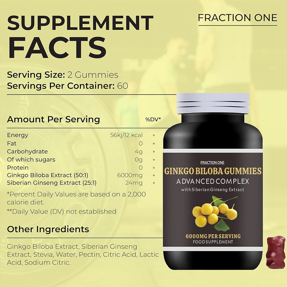 Thumbnail: Ginkgo Biloba Gummies with Siberian Ginseng - 6000mg (120 Gummies)