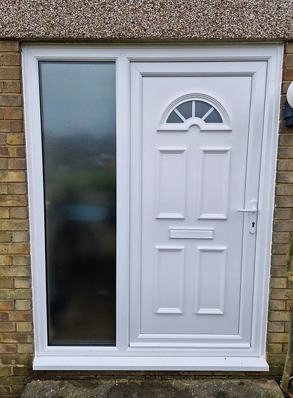white door installed