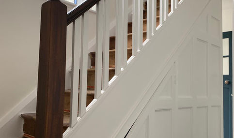Redecorated stairs and hallway