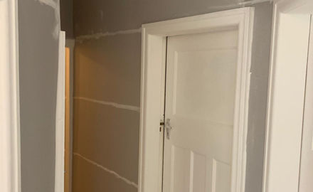 Painted walls in hallway