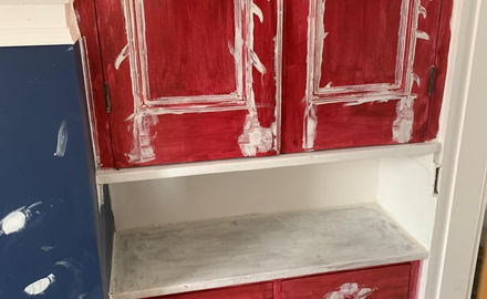 Masking edges ready for painting