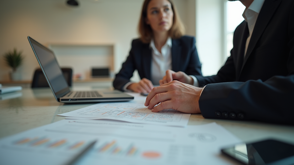 Close-up view of a real estate agent discussing property details with a client