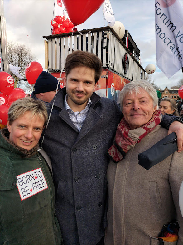 Manifestatie voor onze vrijheid met Gideon en Karel.