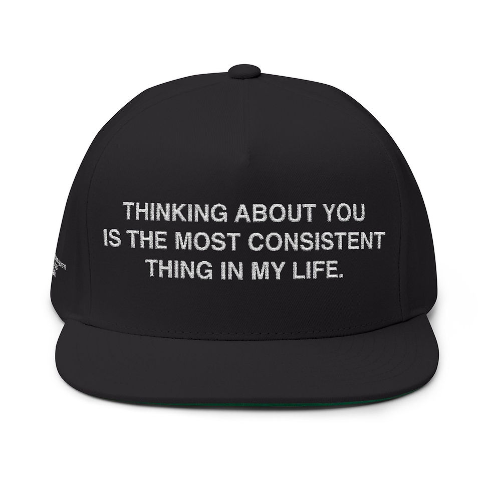 Thumbnail: 'THINKIN BOUT YOU' Embroidered Flat Bill Cap