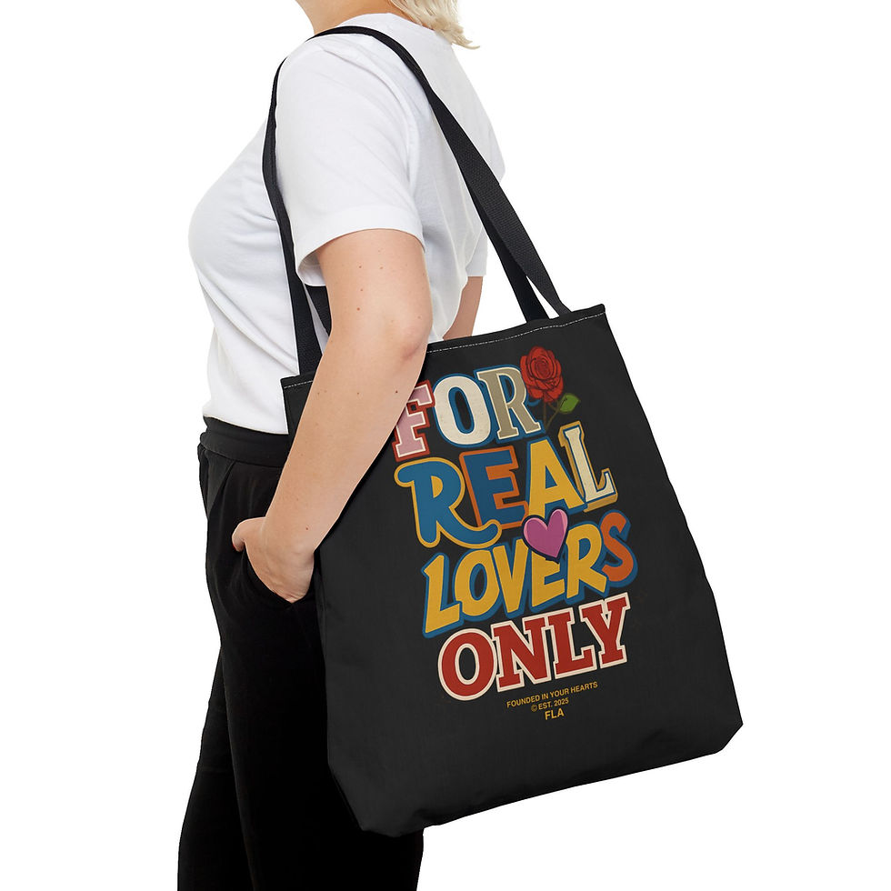 Thumbnail: 'FOR REAL LOVERS ONLY' BLIKE TOTE BAG