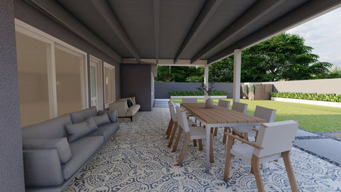 Exterior Spanish style tiles and patio