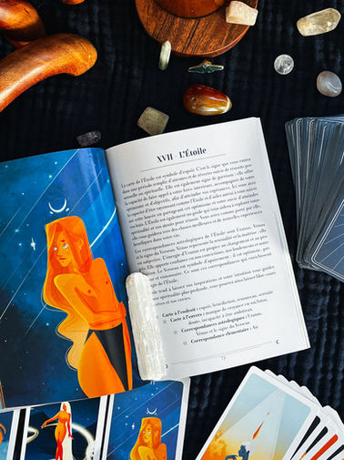 Illustrated booklet of the Astro Tarot by Anju Draw