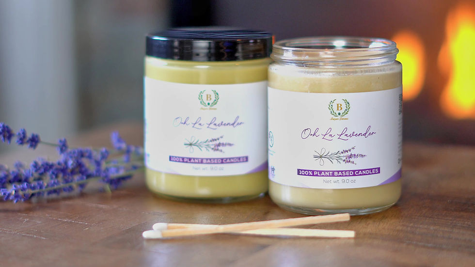 Thumbnail: 100% Plant Based Lavender Scented Candle display
