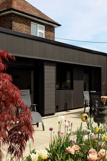 Cladding and Finished rear elevation of residential extension in Chailey, East Sussex