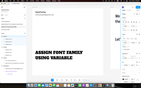 Figma Training : Assign font family using Variables in Figma