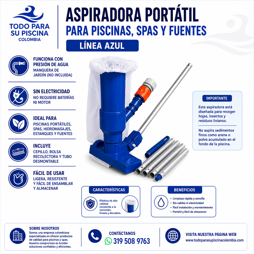 Miniatura: Aspiradora Portátil para Piscinas, Spa y Fuentes