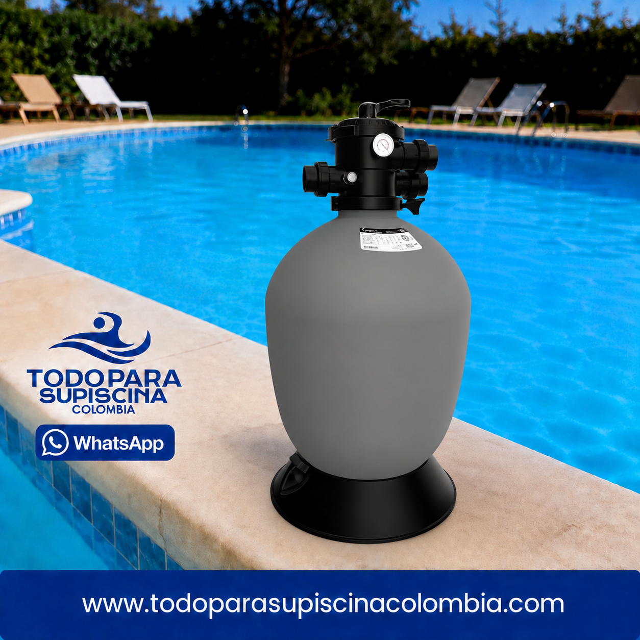 Filtro de Arena para Piscina Válvula Superior | Emaux