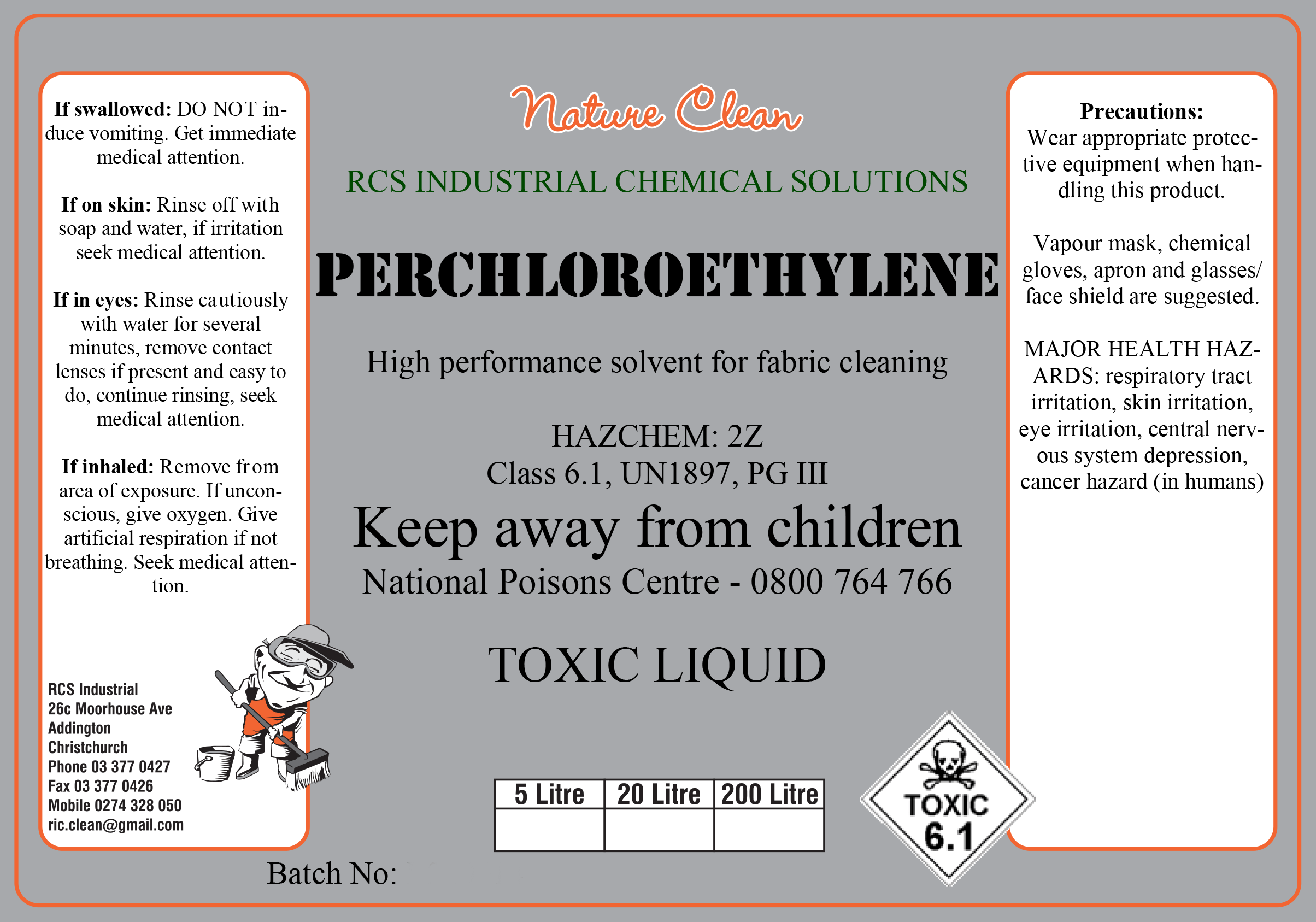 Perchloroethylene Cleaners Warehouse