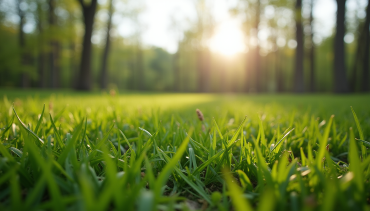Eye-level view of a well-maintained Mississippi lawn with fresh green grass