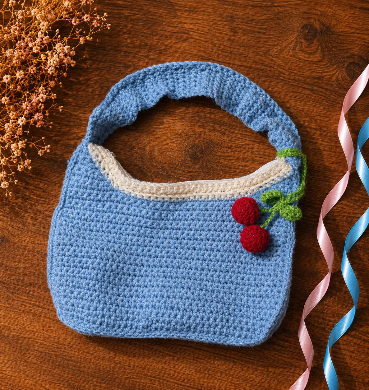 Blue Cherry Bag