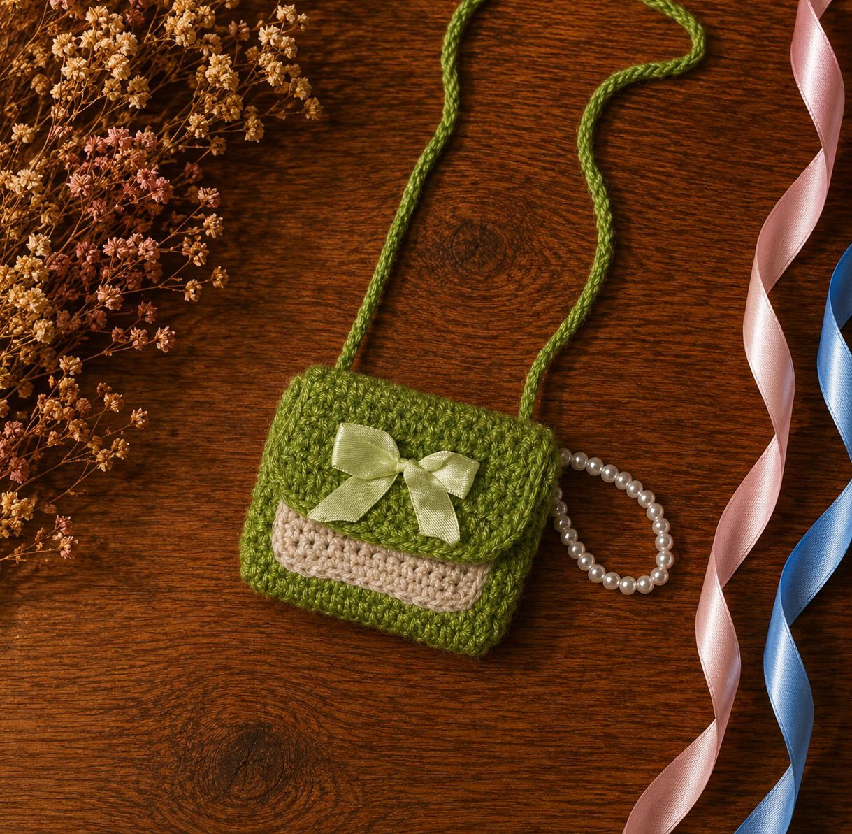 Green Bow Coin Pouch