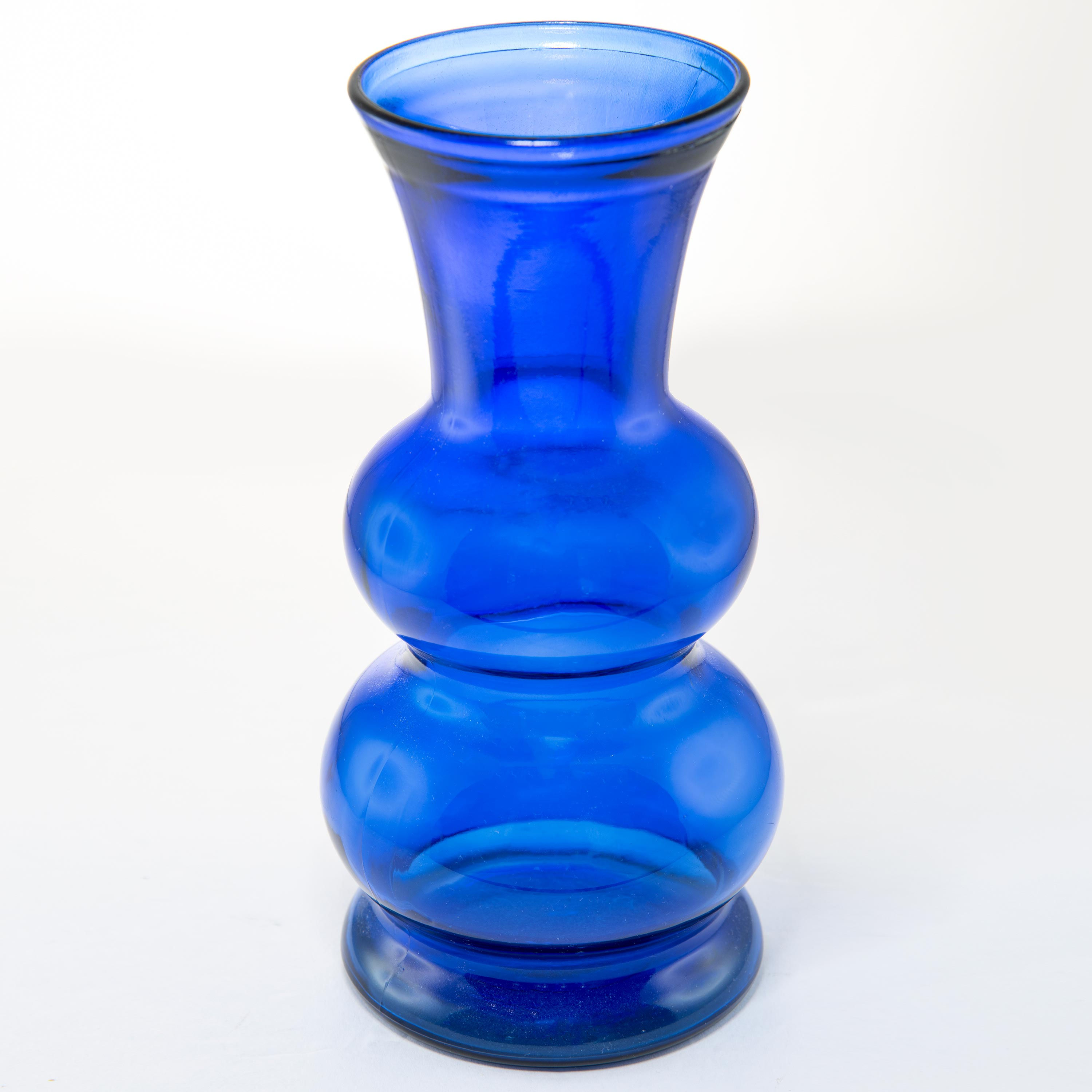 Cobalt Blue Fluted Glass Vase