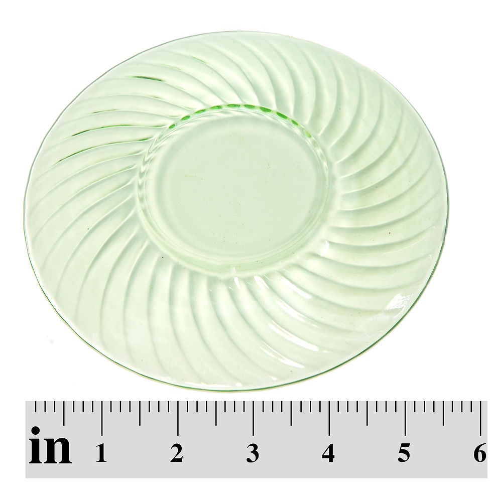 Miniatura: Green Depression Glass Swirl Buffet Plate (Set of 6)