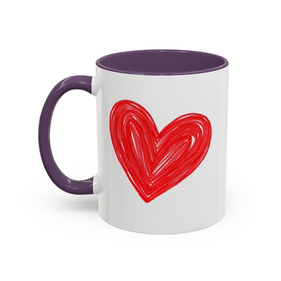 Miniatura: Red Heart Doodle Mug | Accent Coffee Mug