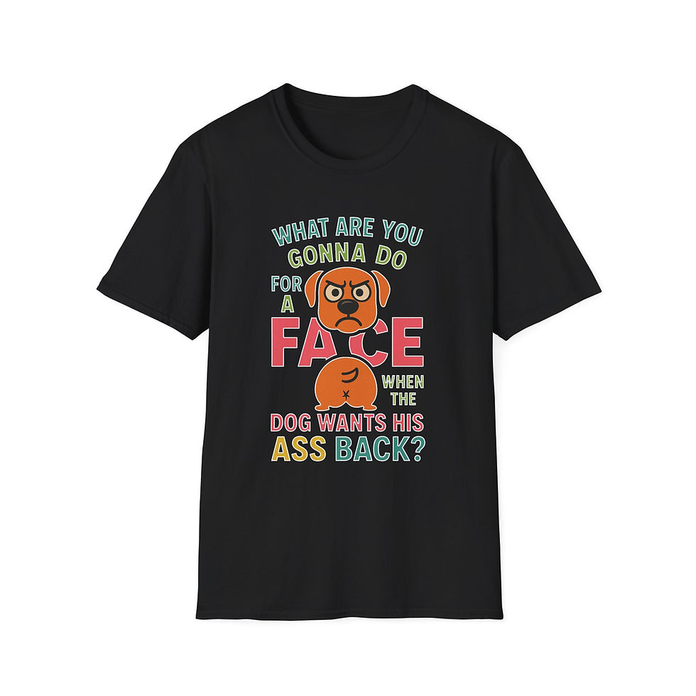 Thumbnail: Funny Pug Face Ass Back T-Shirt | Dog Humor Tee