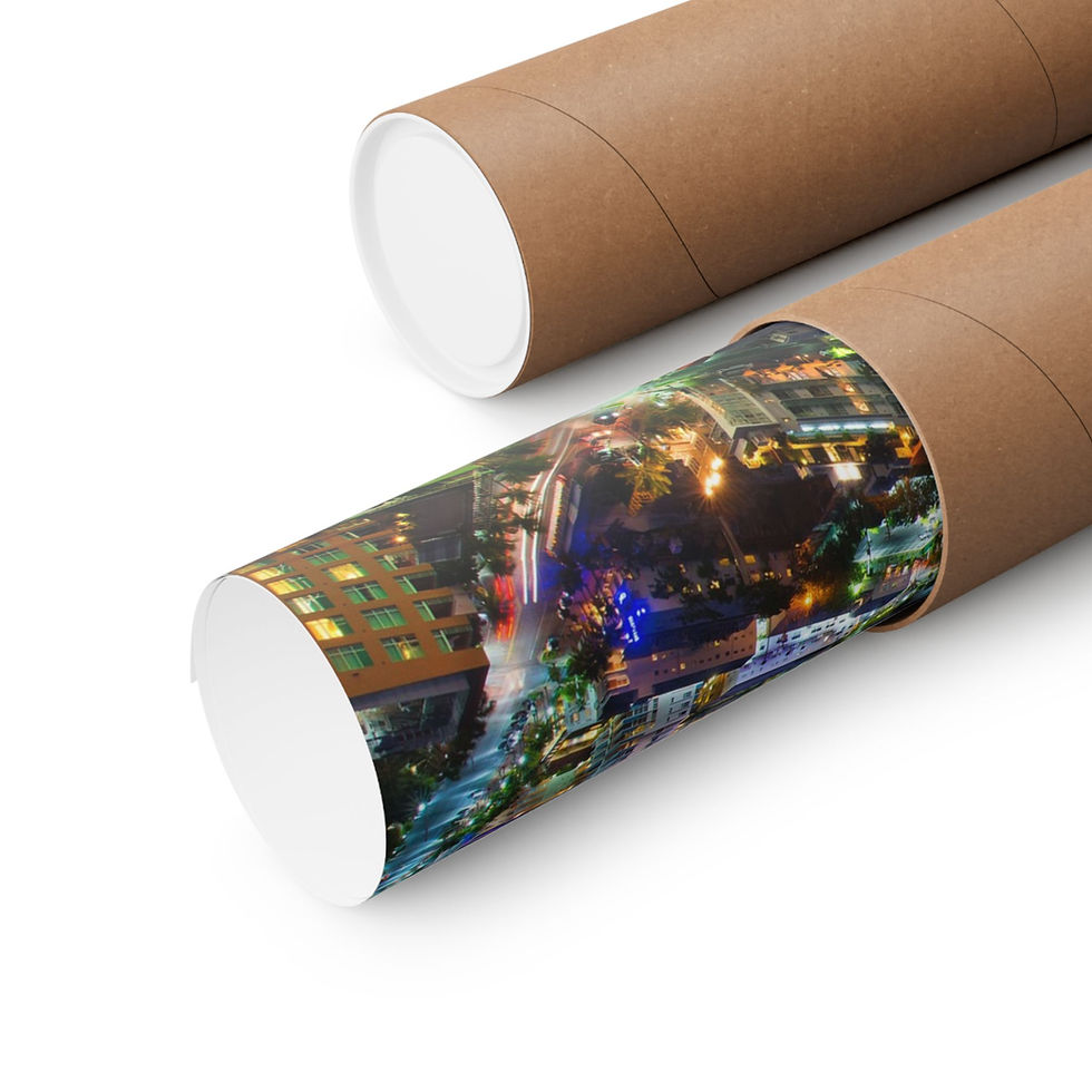 Miniatura: Night Cityscape Matte Horizontal Poster