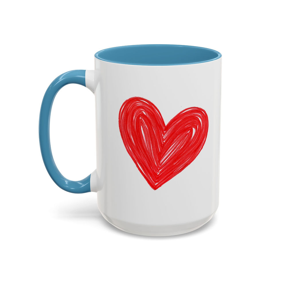 Miniatura: Red Heart Doodle Mug | Accent Coffee Mug