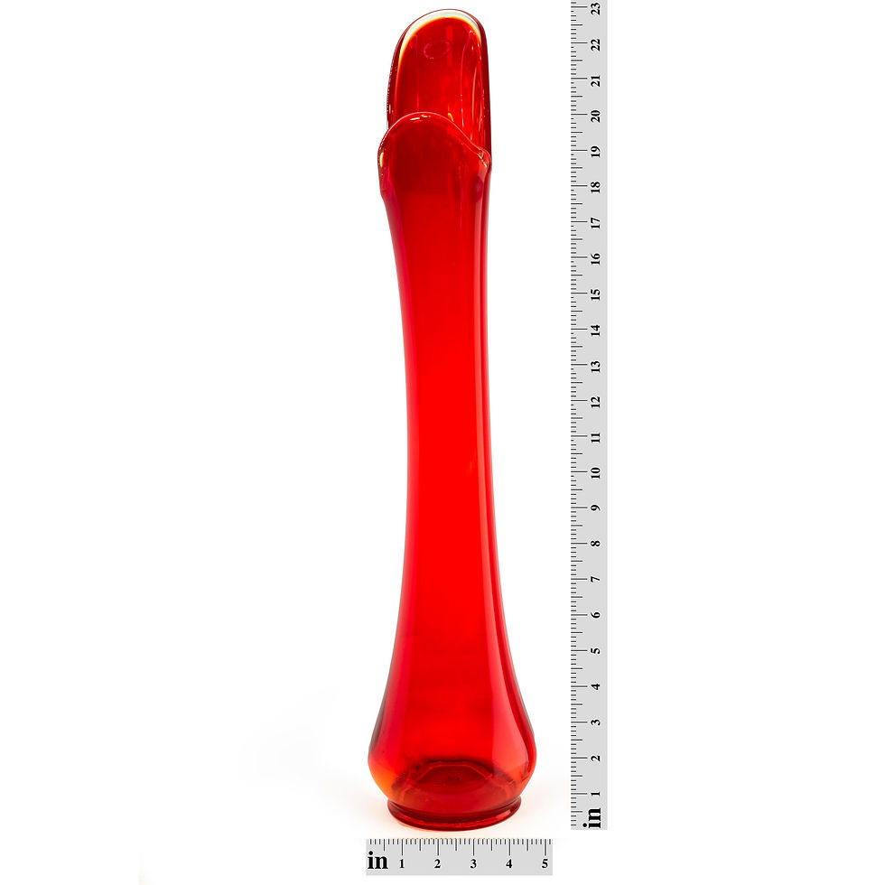 Miniatura: Vintage LE Smith Swung Glass Vase Red/Orange