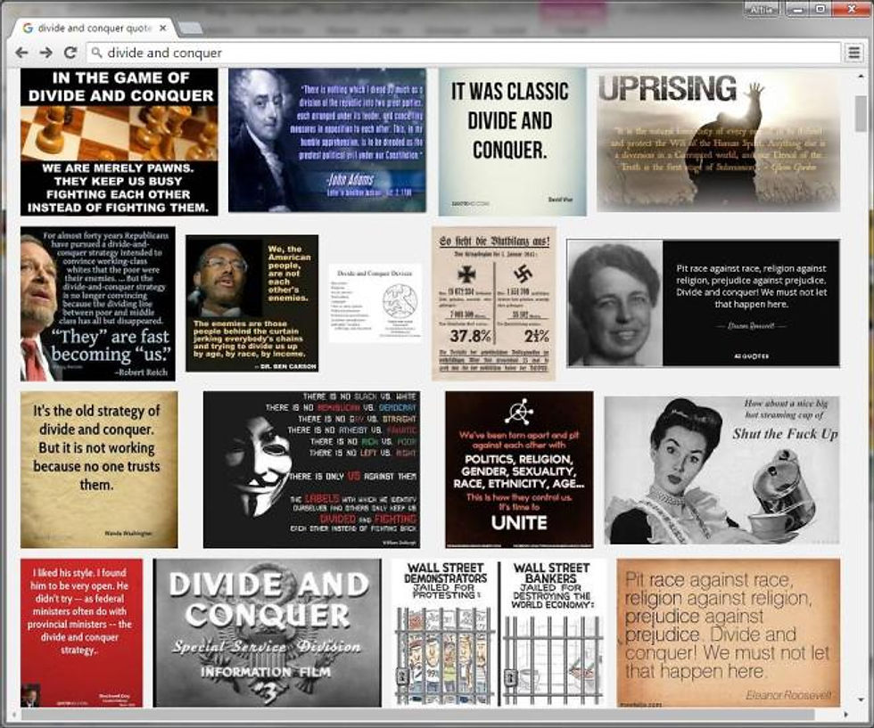 Google Image Search screenshot: Divide & Conquer Quotes