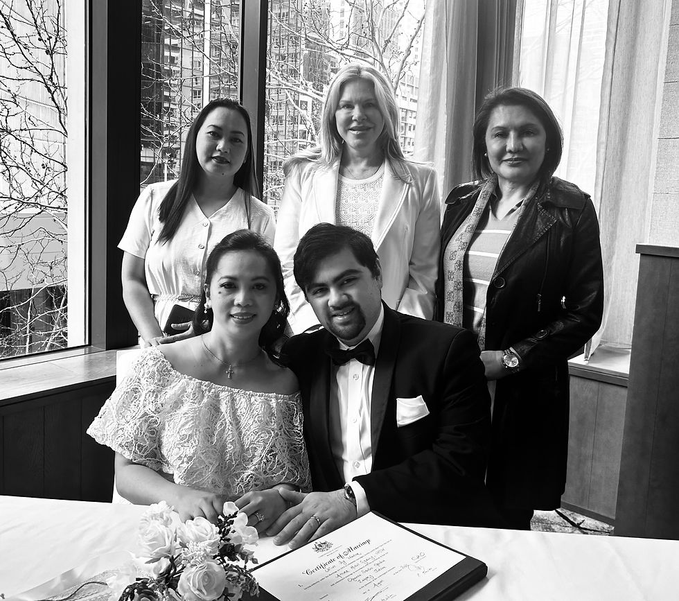 Nicole officiating a wedding in Sydney