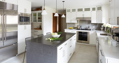 White Waterfall Kitchen