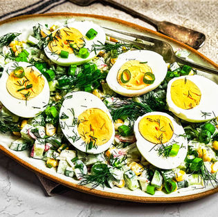 Protein-Packed Eggs with Homemade Veggie Tartar Sauce