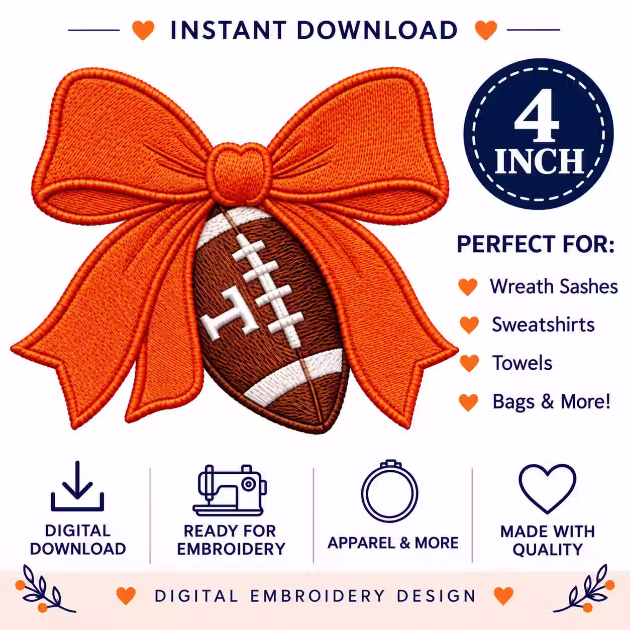 Tennessee Bow Embroidery File