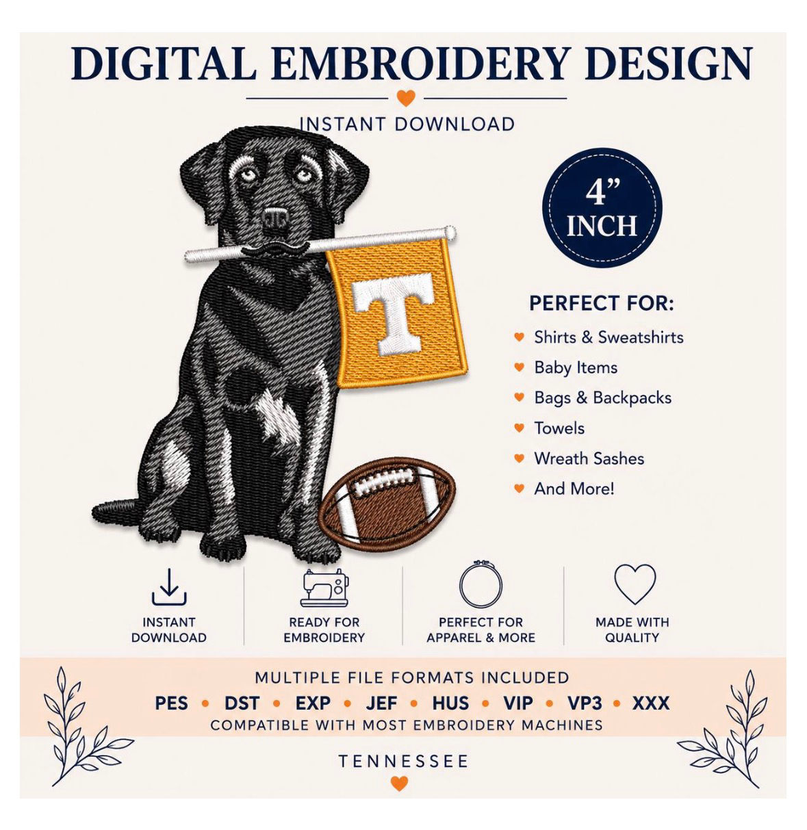 Black Lab Embroidery File