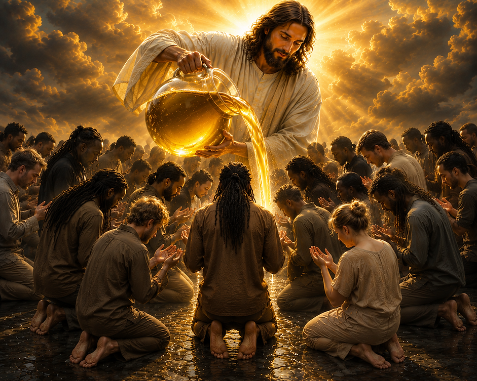 Christ Pouring The Oil