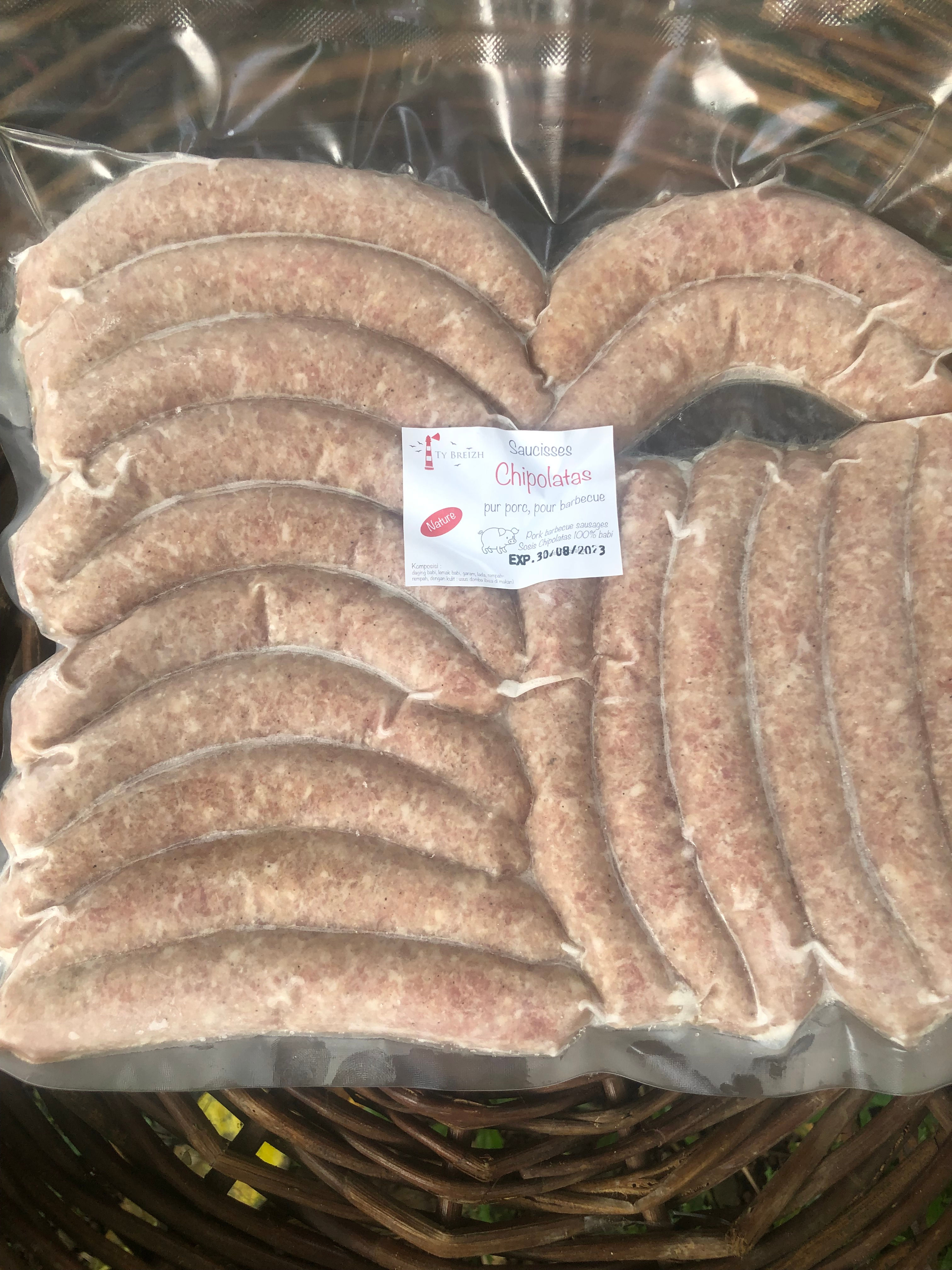 1kg Pork Chipolatas sausages Nature