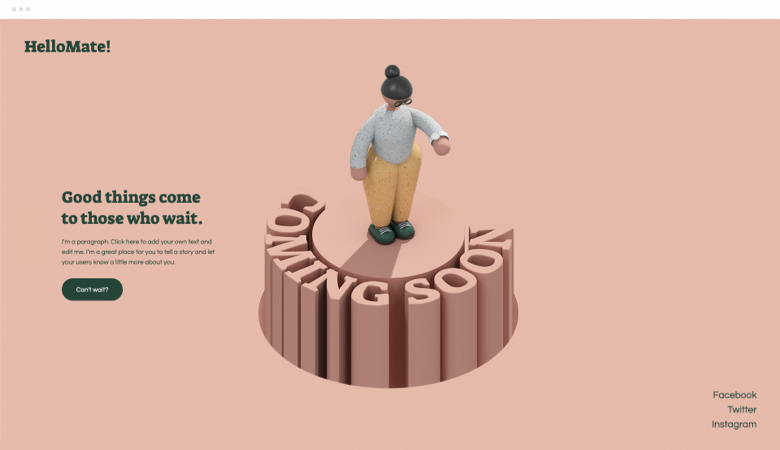 Coming soon landing page