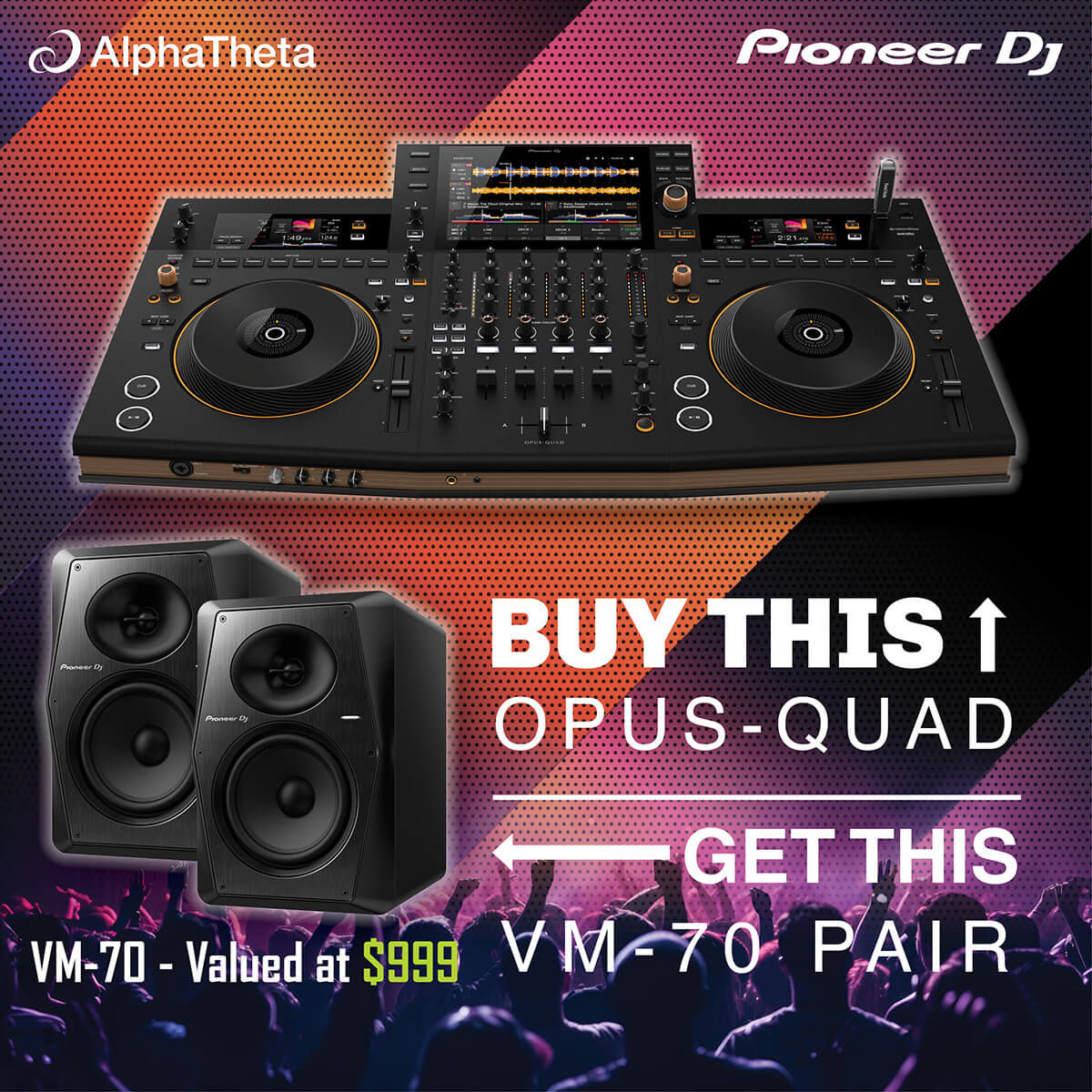 Pioneer OPUS-QUAD Professional 4-Ch All-in-One DJ System for Rekordbox & Serato