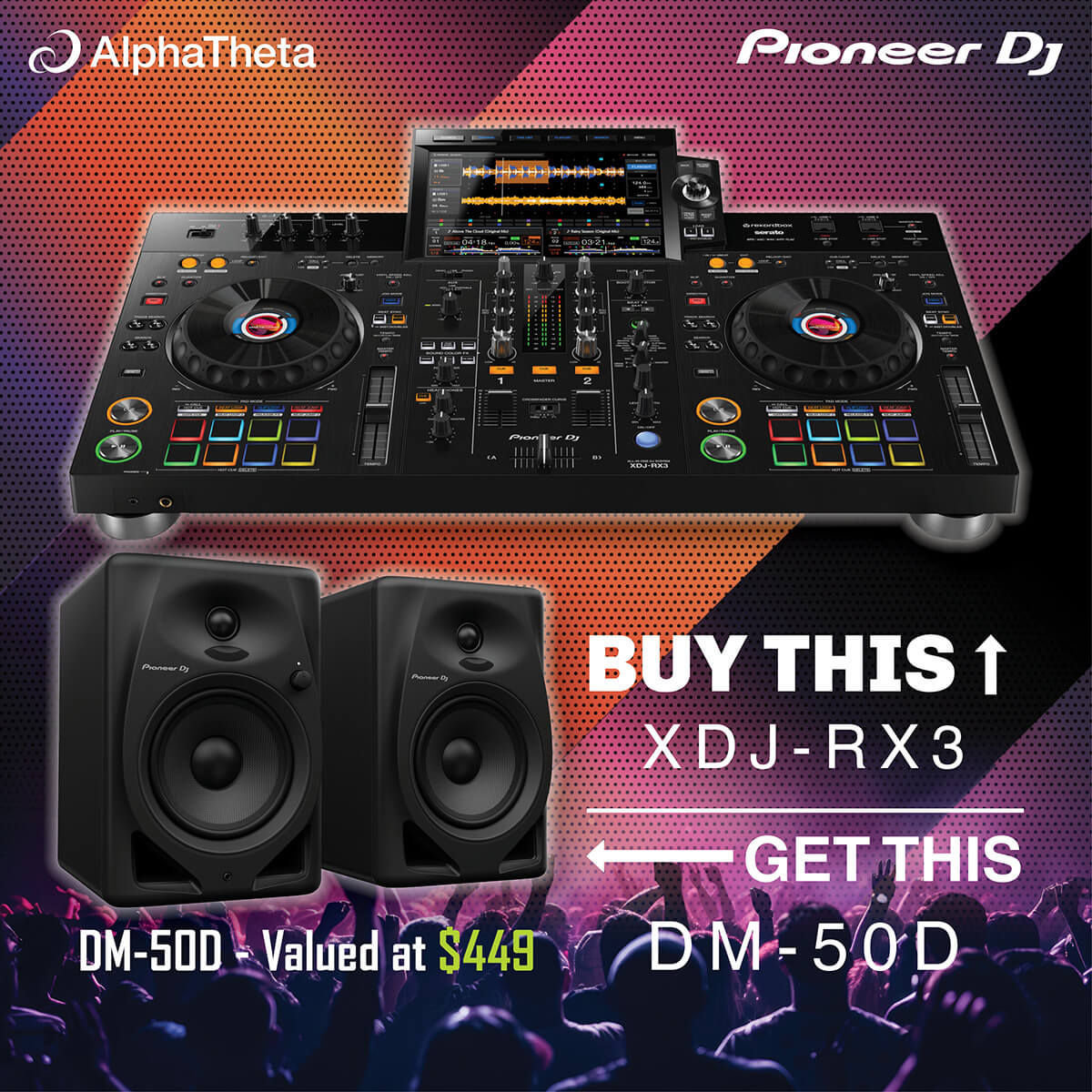 Pioneer XDJ-RX3 2-Channel All-In-One DJ System for Rekordbox & Serato DJ w/FREE
