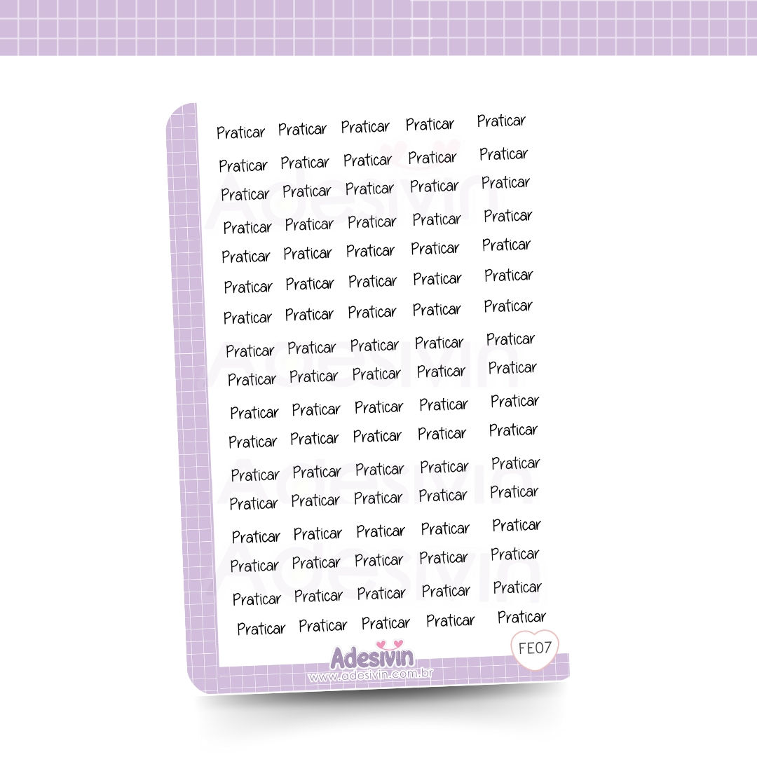 FE07 - Cartela Adesivo Funcional Praticar