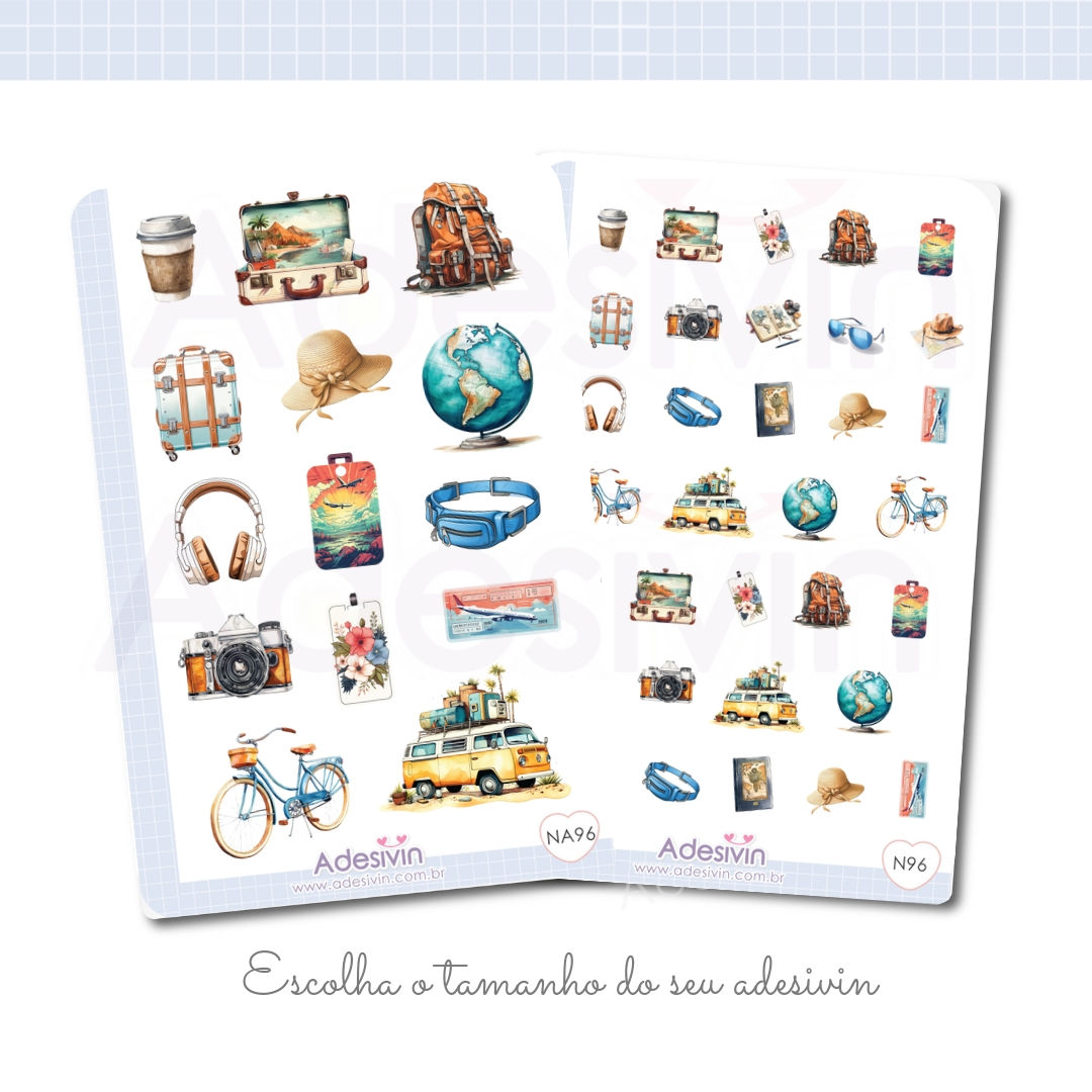 N96 - Cartela Adesivo Viagem