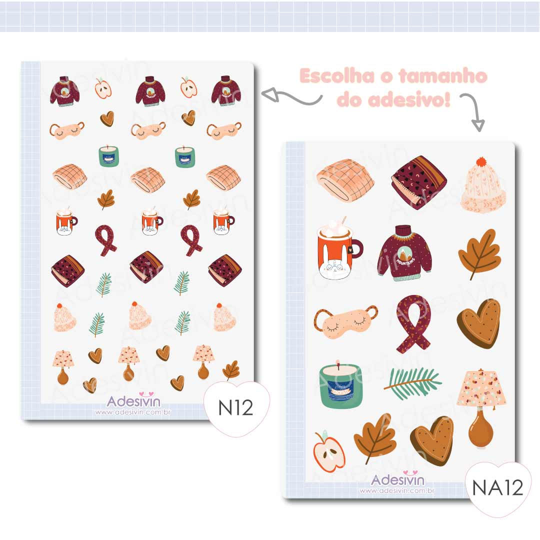 N12 - Cartela Adesivo Outono